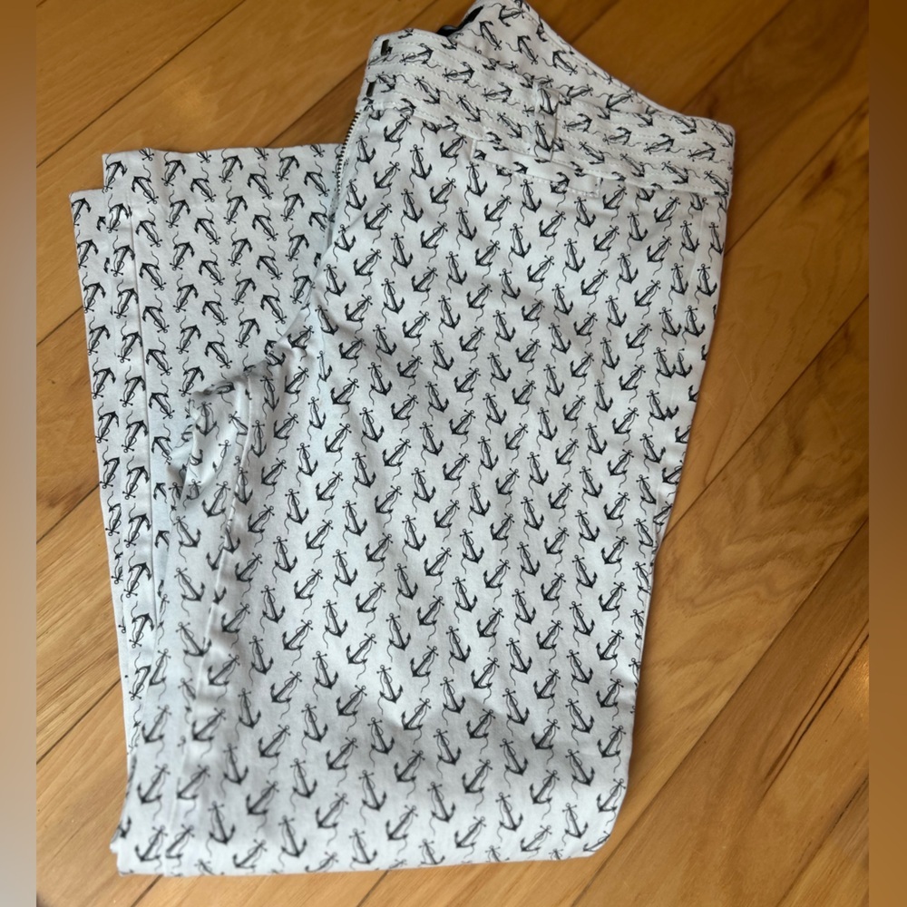 J. Crew White and Black Cropped Ankle Women’s Pants - Picture 2 of 12